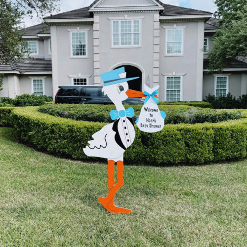 Blue Stork Signs - New Baby Birth Announcement Sign Rentals in Lee, Naples and Collier County, Florida