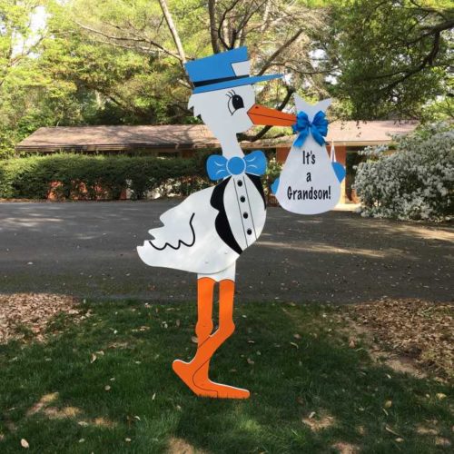 Blue Stork Signs - New Baby Birth Announcement Sign Rentals in Lee, Naples and Collier County, Florida